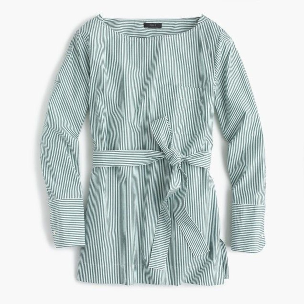 J. Crew striped boatneck tunic top